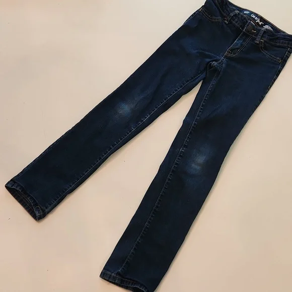 Cat And Jack Super Stretch Straight Dark Blue Adjustable Waist Jeans 10 - Picture 1 of 10